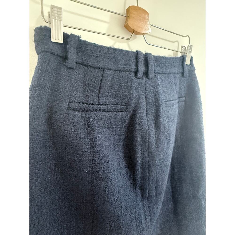 J CREW dark navy blue wool blend tweed Maritime midi pencil front slit skirt - Picture 7 of 9